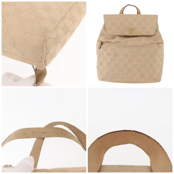 GUCCI GG Canvas Backpack Beige Silver main image 12